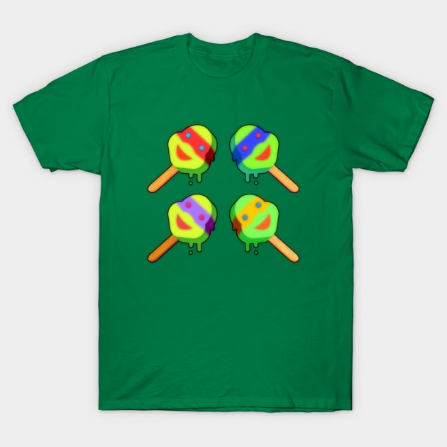 Turtle Power Pops T-Shirt by 4our5quare